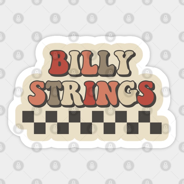 Billy Strings Checkered Retro Groovy Style Sticker by Time Travel Style